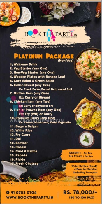 Platinum Package Rs. 78,000/- (non veg)