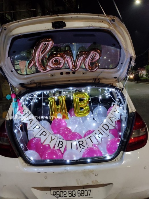 Car Decor with Balloons & Banner 