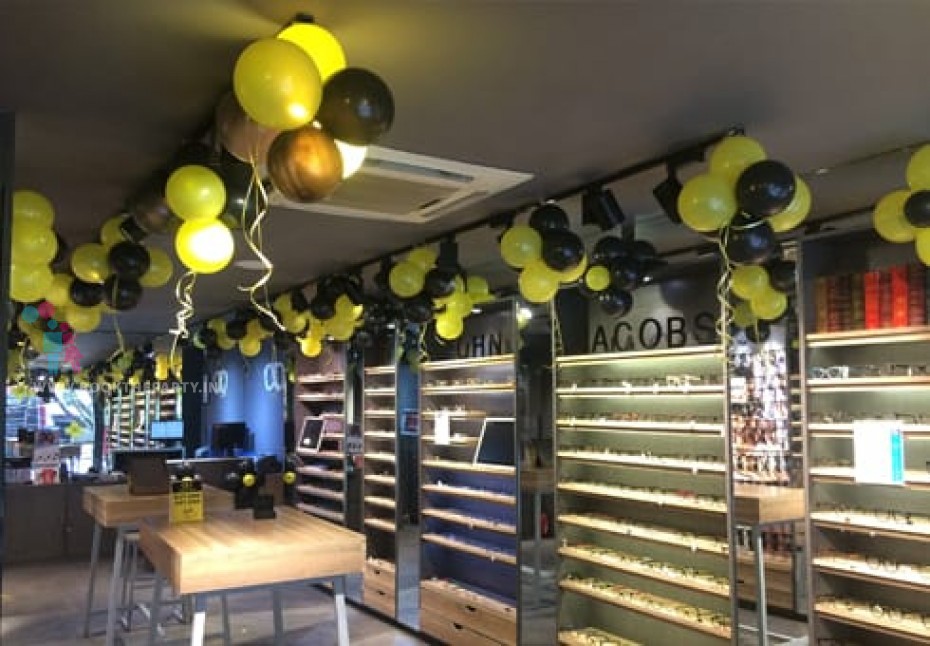 Black and Yellow Balloon Decor for Inauguration and Festivals 