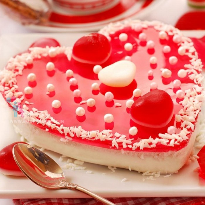 Heart Shaped Strawberry Jelly Cake