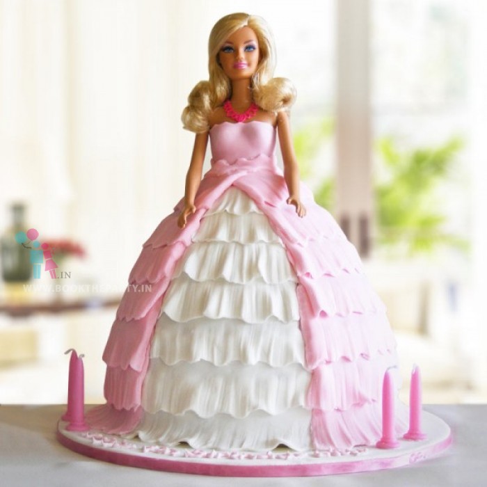 Pink N White Princess Cake