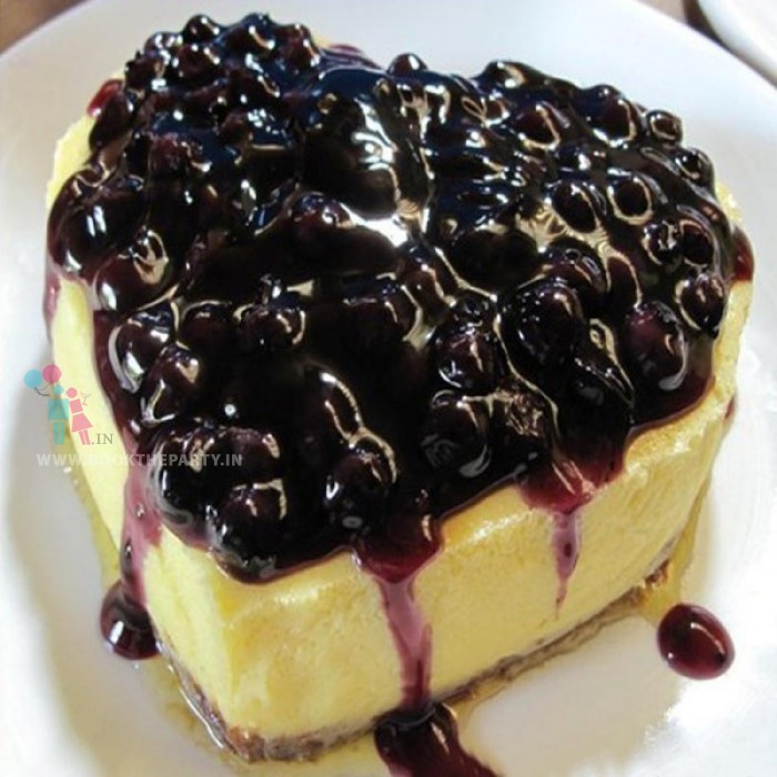 Blue Berry Heart Shape Cheesecake