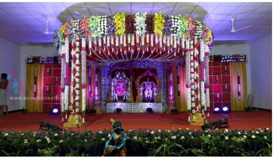 Round Mandapam with Checks Backdrop 