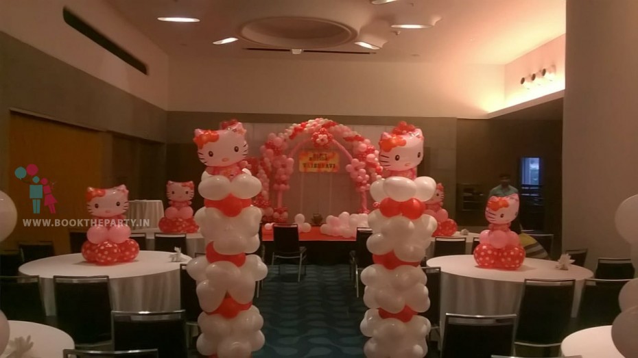 Dual Balloon Arch Theme with Flower Balloons 