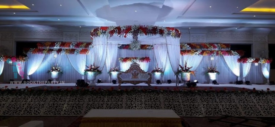 White Mandapam Structure Drapes Theme 