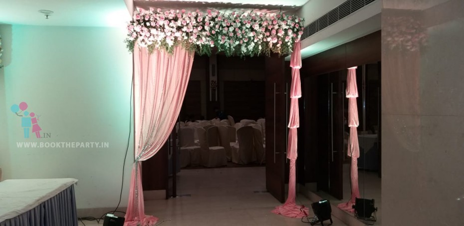 Flower Border With Floral Drapes 