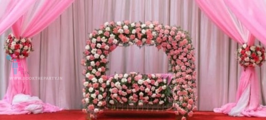 Pink & White Drapes With Cradle