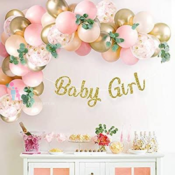 Baby Girl with Balloons Theme