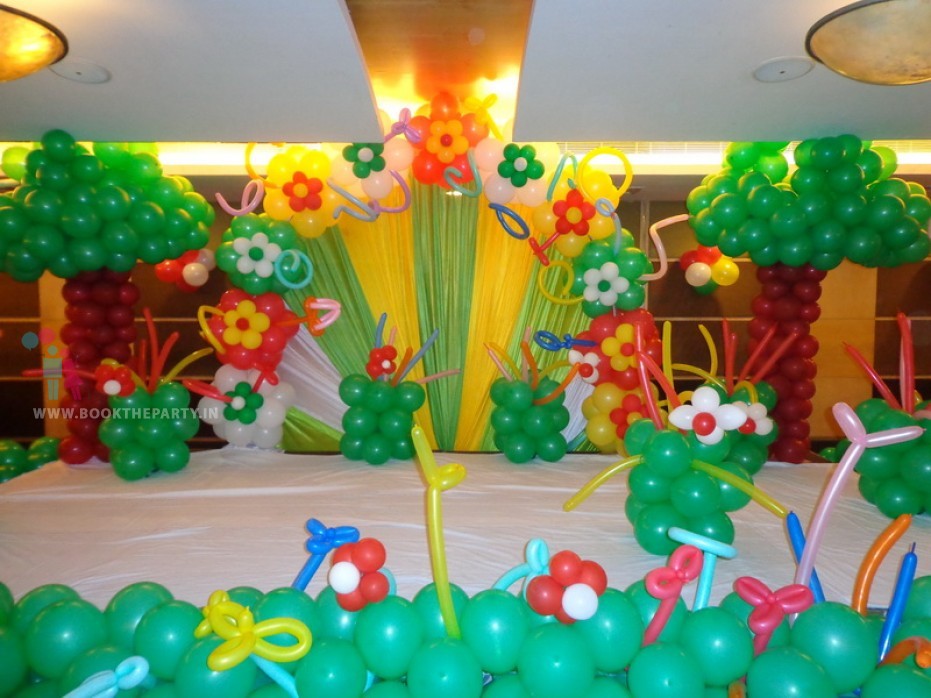 Yellow and White Drapes with Balloon Decoration 