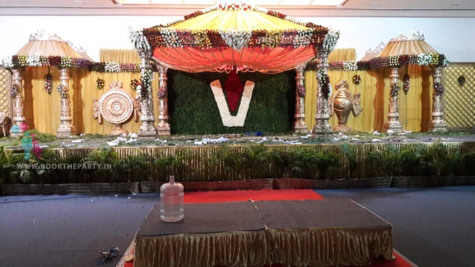 Grass Pasting With Cloth Drapes Mandapam 