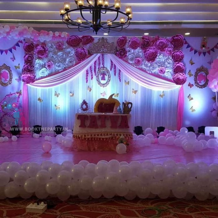 White Drapes with Butterfly and Paper Flowers 