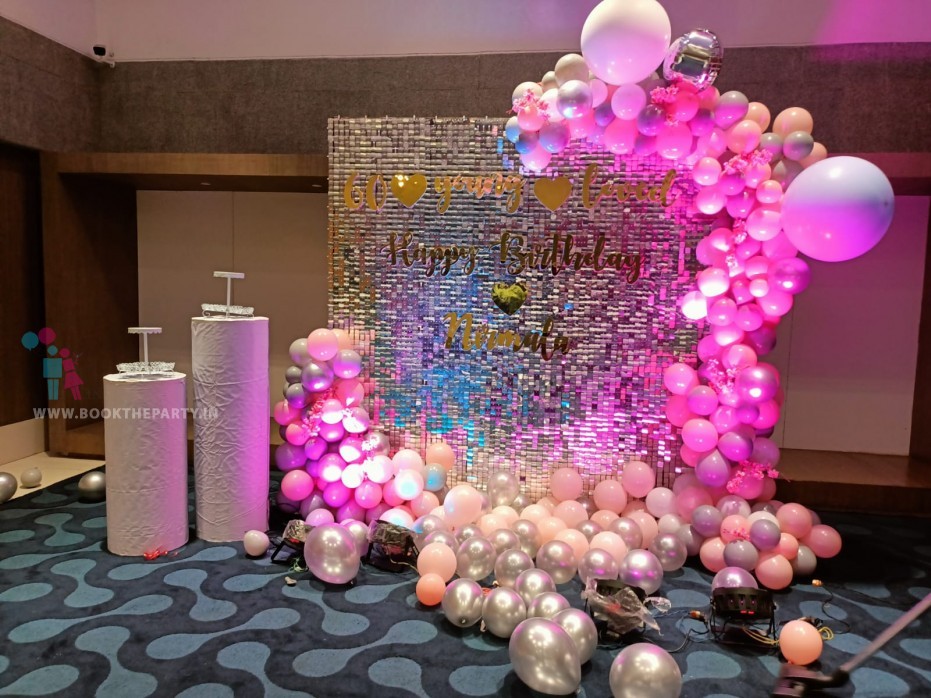 Silver Shimmer Backdrop Decor