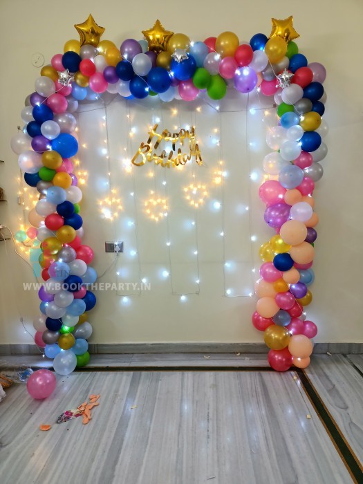 Balloon decor with fairy lights