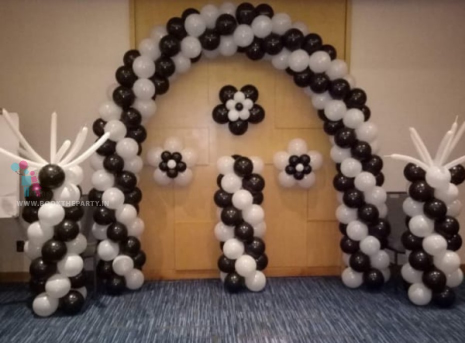 Black And White Balloon Arch Theme 