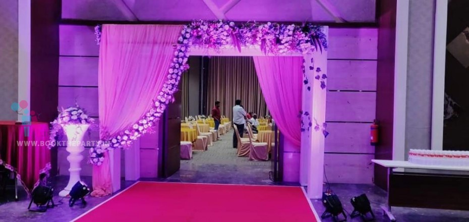 Drapes With Glass Bowls Hanging 