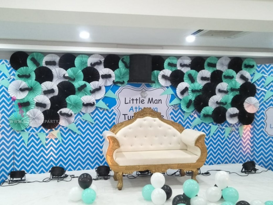 Little Man Theme with Paper Fans 