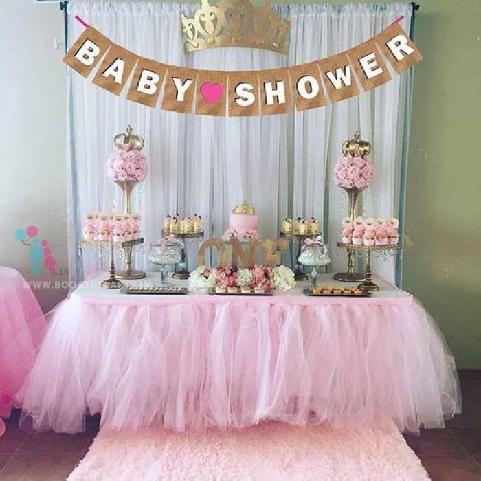 White drapes with Banner