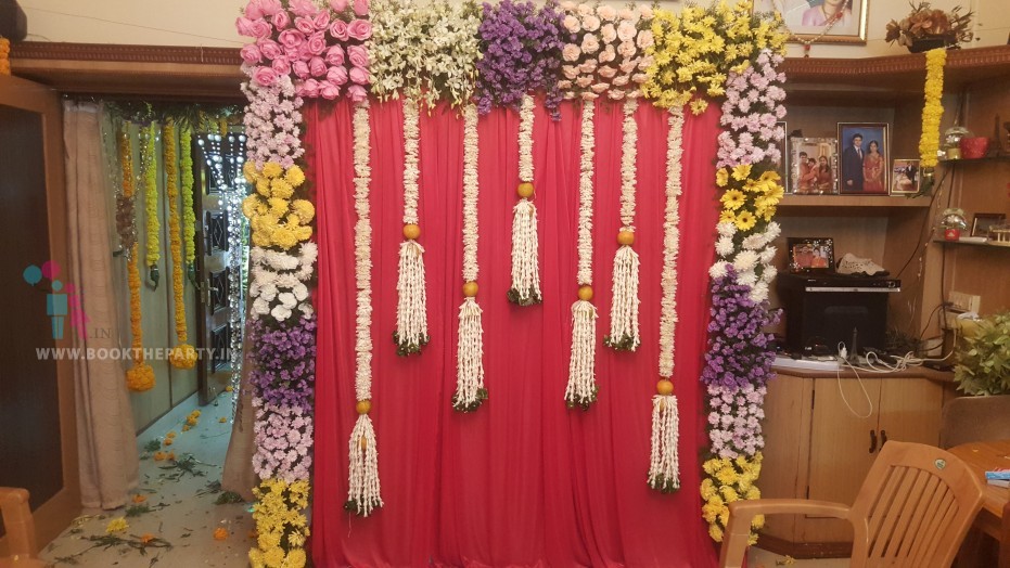Red Drapes with Floral Border 