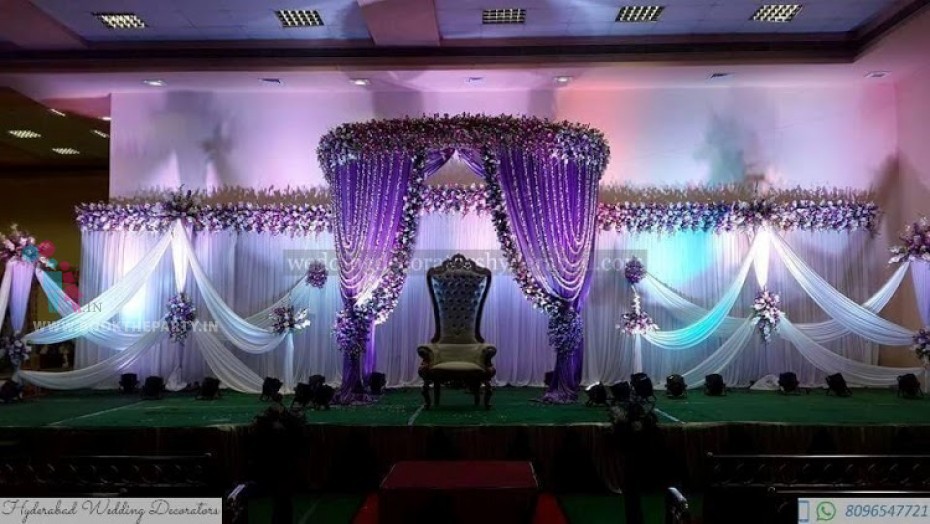 White and Purple Drapes with Kagada Drapes Theme