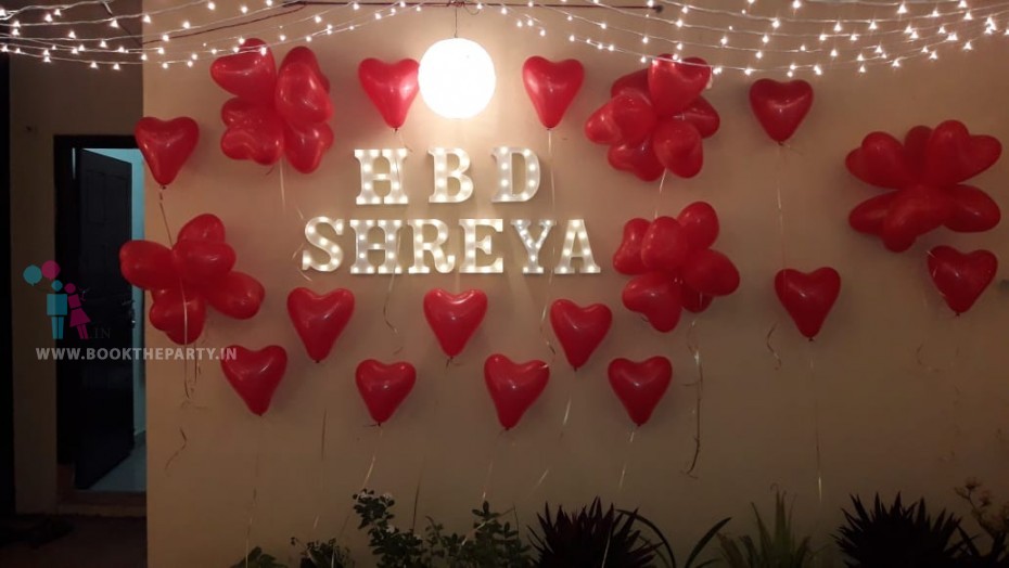 LED Letters with Mirchi Lights & Balloons 