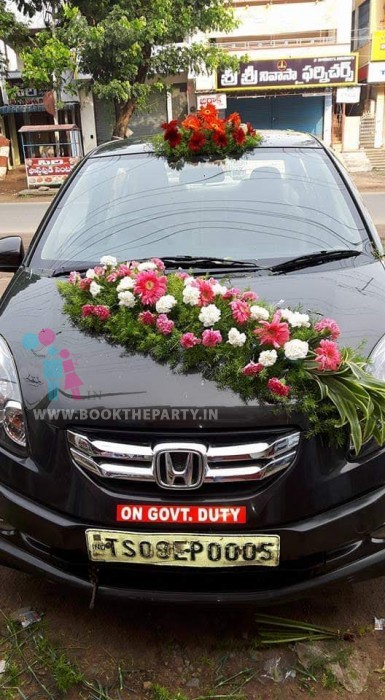 Golden Fiber Mandapam with Floral Decor 