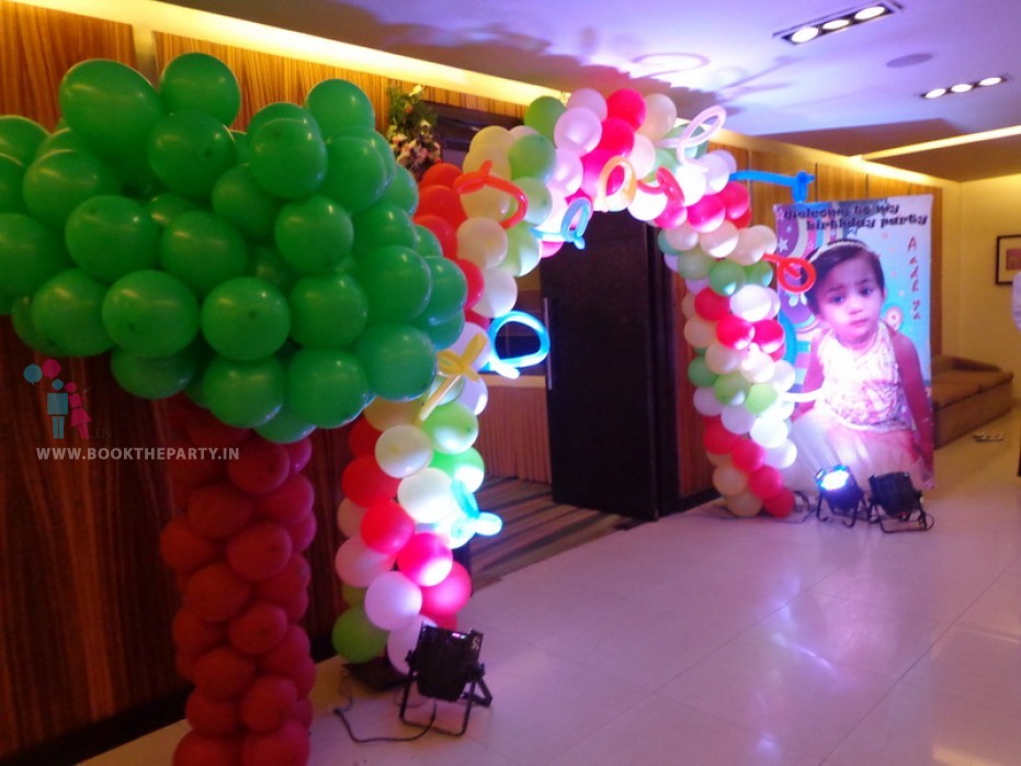 Yellow and White Drapes with Balloon Decoration 