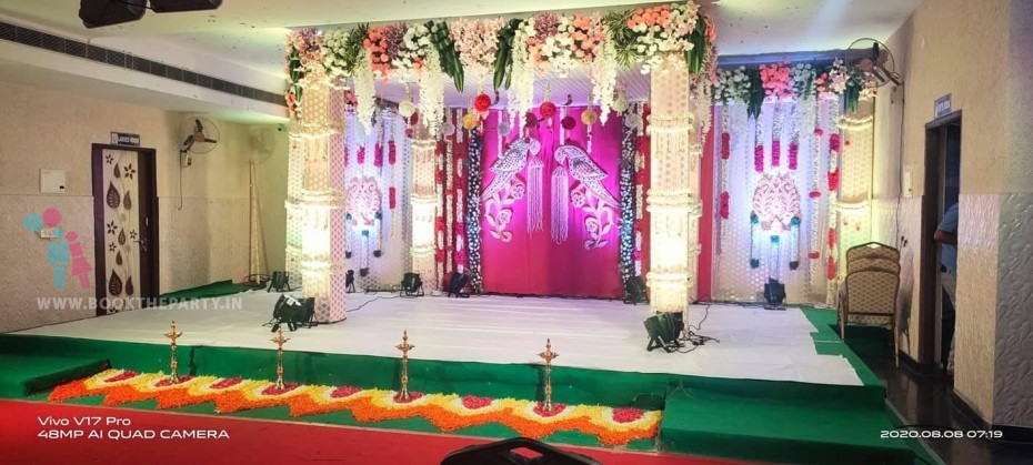 Pink & Gold Drapes Mandapam