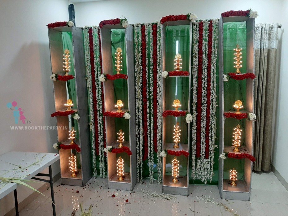 Wooden Box Frames with Artificial Lights (Diyas)