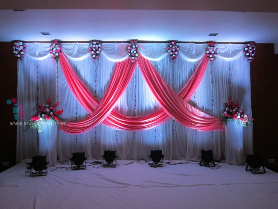 Drapes With Flower Bouquets -Decorations