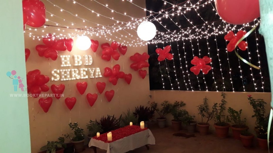 LED Letters with Mirchi Lights & Balloons 