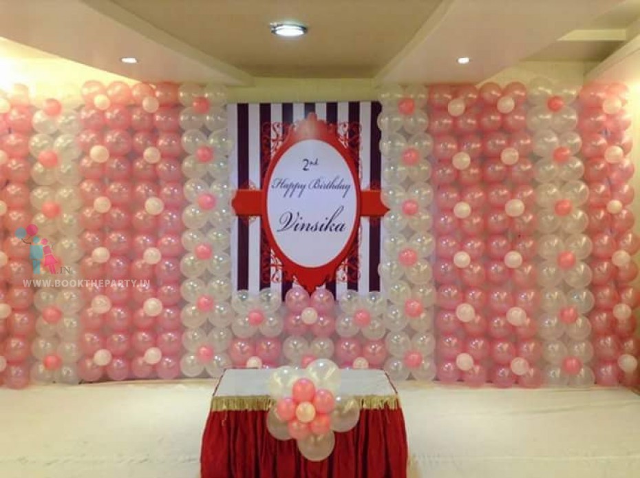 Pink and White Flower Balloons Theme 