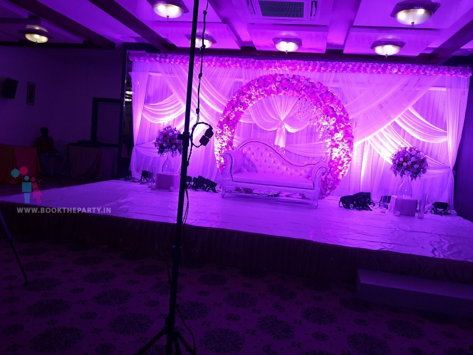 Drapes with Artificial Floral Decoration