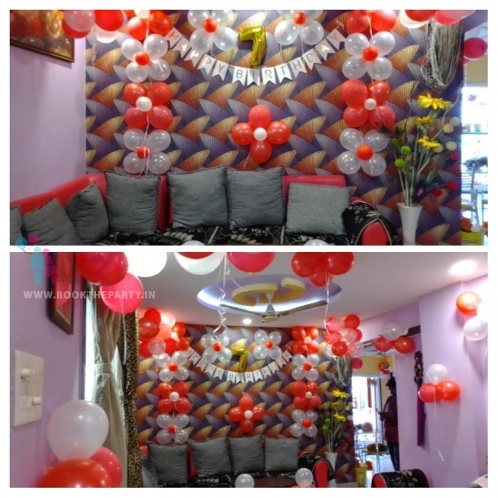 Banner with Flower Balloon Clusters