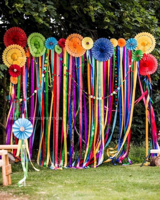 Colorful Ribbons with Paper Fans Theme 