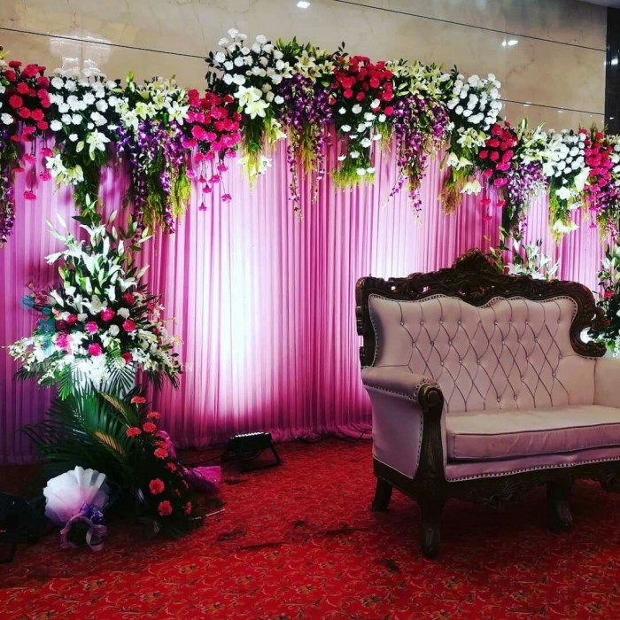 Pink Drapes with Floral Border 