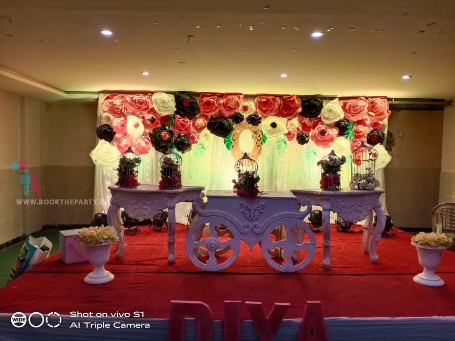 White Drapes with Paper Flowers 