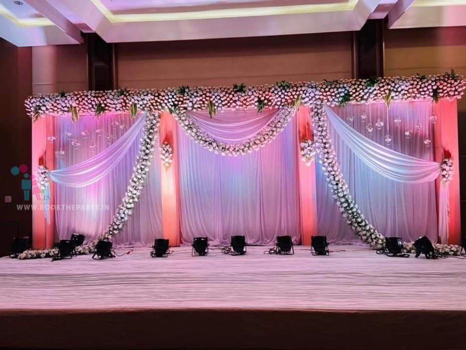 Drapes With Glass Bowls Hanging 