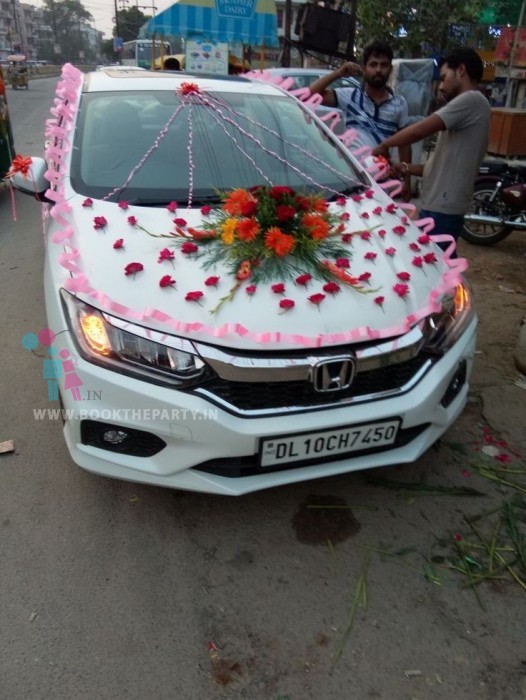 Red and White Floral Fiber Mandapam 