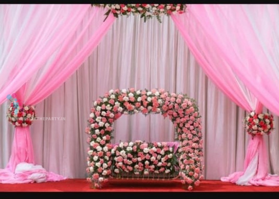 Pink & White Drapes With Cradle