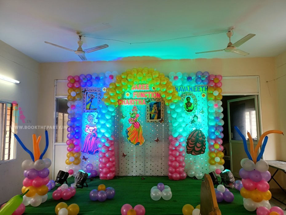 Half saree balloons decoration 