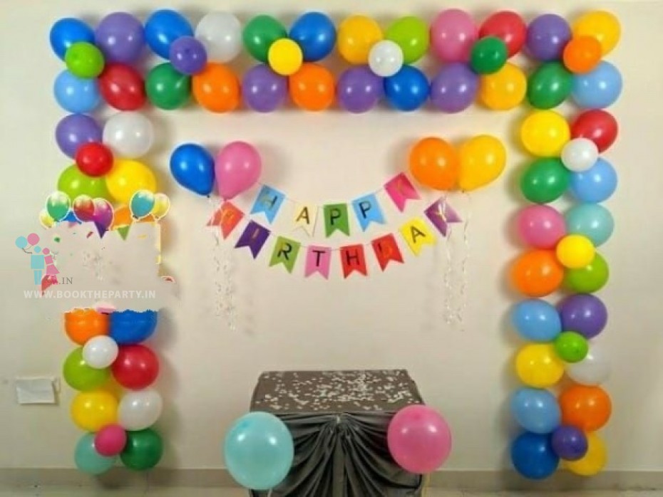 Wall Balloon Decor with Banner 