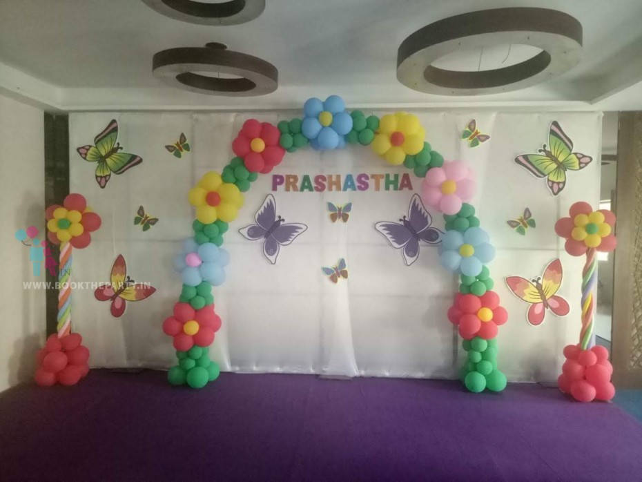 White Drapes with Balloon Arch theme 