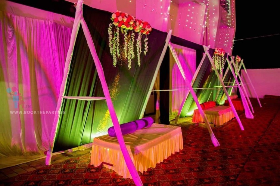 Bamboo Tent Setting with Diwan 