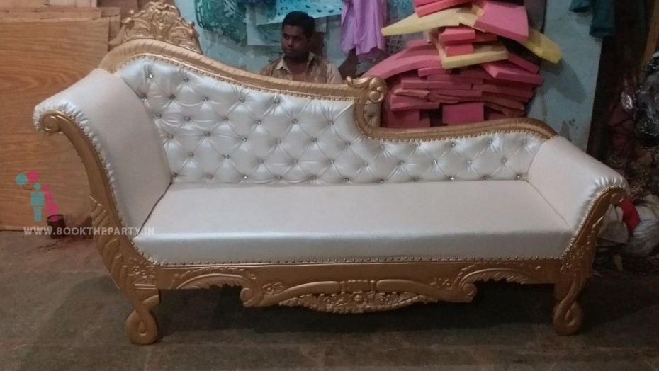 Gold and White Colored Sofa
