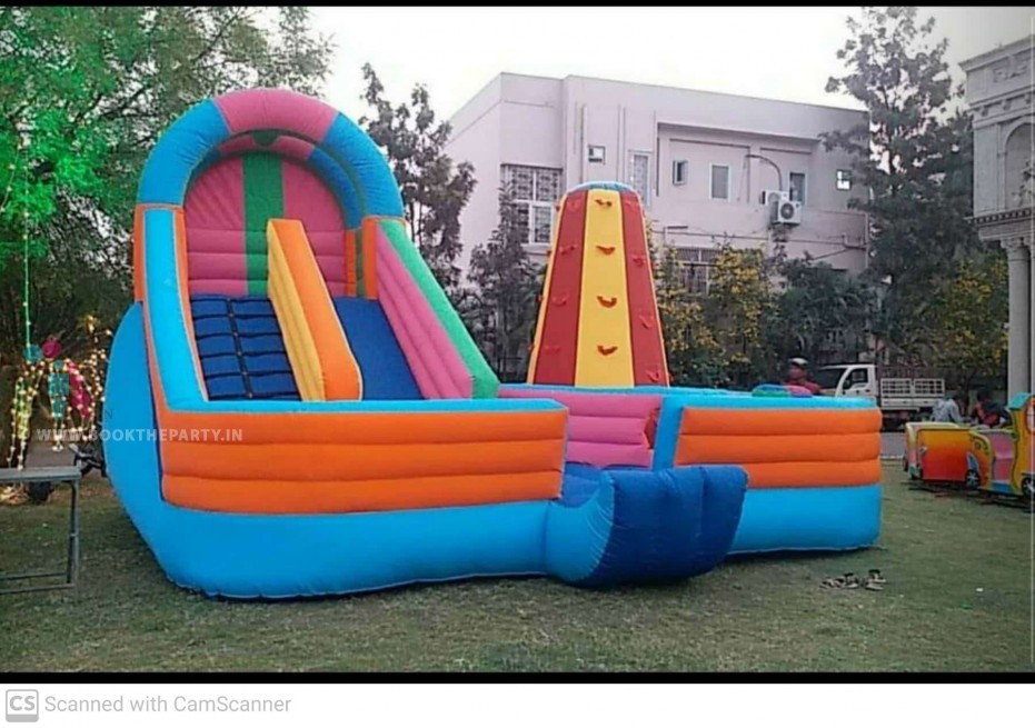 Bouncy Slider with Rock Climbing