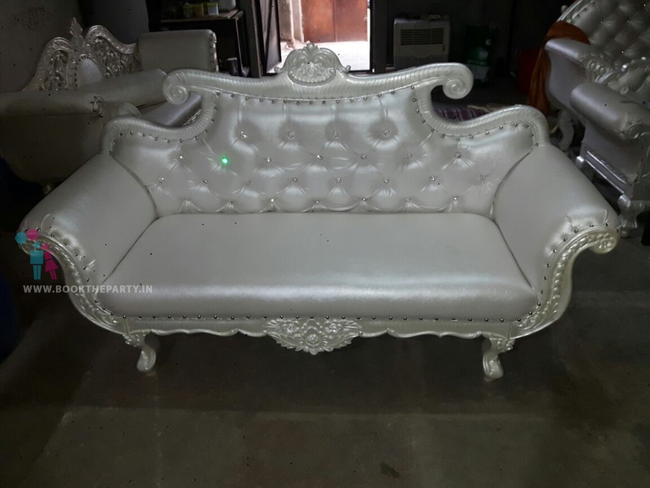 Silver Sofa with Design 