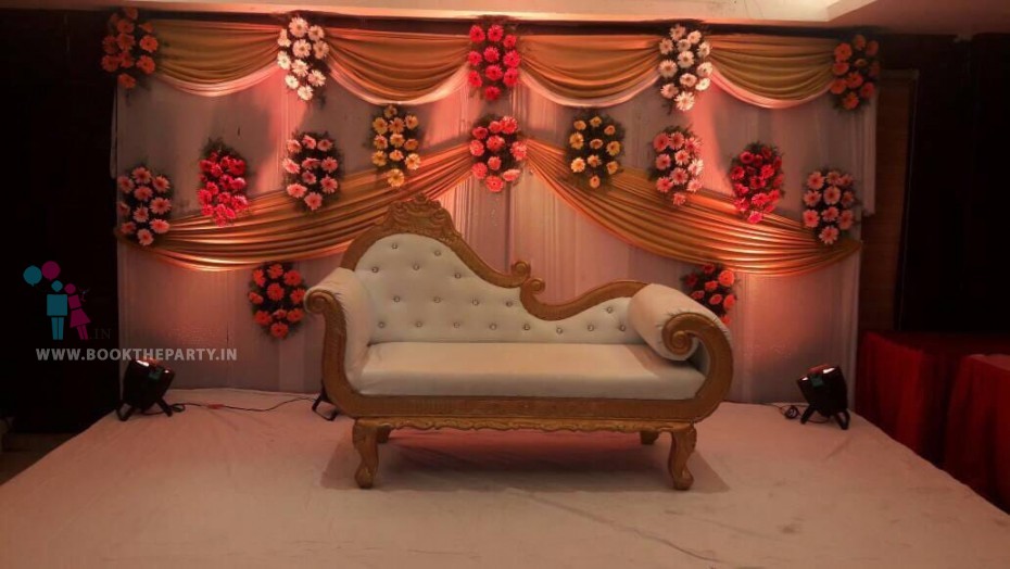 Gold and Wooden Designed Sofa