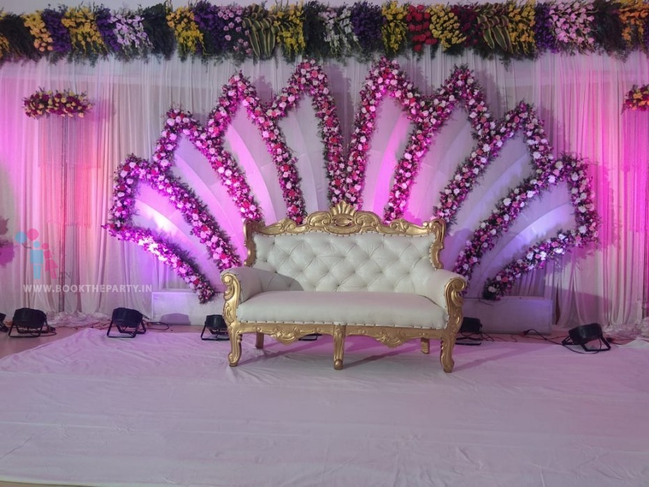 White Colored and Gold Coated Sofa