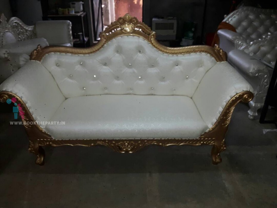 Gold and White Sofa 