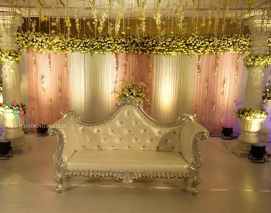 Silver and Off-white Sofa
